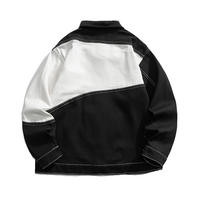 BLACK & WHITE COLORBLOCK DENIM JACKET - Thumbnail 1
