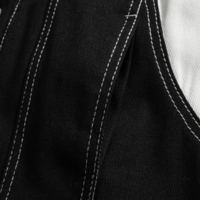 BLACK & WHITE COLORBLOCK DENIM JACKET - Thumbnail 4