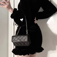 Black Velvet Bodycon Wrap Dress - Thumbnail 2