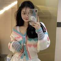 Heart Knit Cardigan Sweater - Thumbnail 3