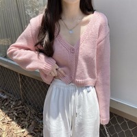 Pastel Knit V Neck Cardigan  - Thumbnail 2