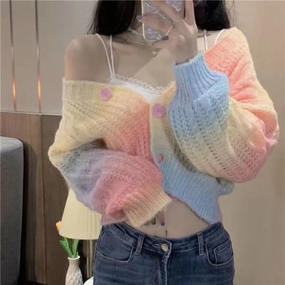 Rainbow v neck sweater - Thumbnail 5