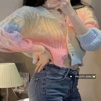 Rainbow V Neck Sweater - Thumbnail 1