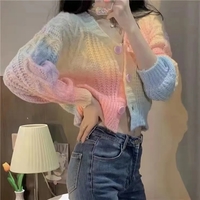 Rainbow V Neck Sweater - Thumbnail 4