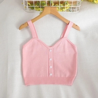 Heart Button V Neck Tank Top - Thumbnail 2