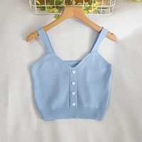 Heart Button V Neck Tank Top - Thumbnail 5