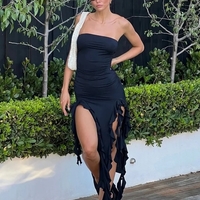 Ruffle Split Strapless Dress  - Thumbnail 8