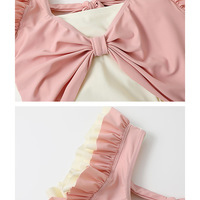 Sweet Pink White Ruffle One-piece Swimsuit - Thumbnail 8
