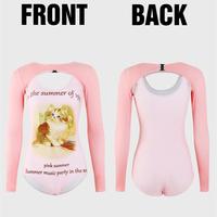 Cute Kitty Print One-piece Swimsuit - Thumbnail 8