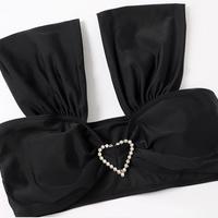2pcs Black Heart Decor Swimsuit Bikini Set - Thumbnail 9