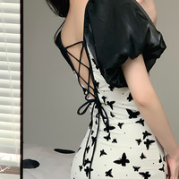 Butterfly Print One-piece Swimsuit - Thumbnail 4