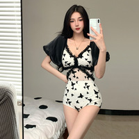 Butterfly Print One-piece Swimsuit - Thumbnail 3