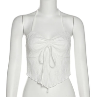 White Lace Backless Tank Top - Thumbnail 3