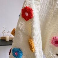 Flower Knit Cropped Cardigan  - Thumbnail 6