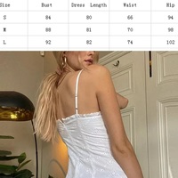 White Ruffle Spaghetti Strap Mini Dress - Thumbnail 4