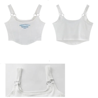 Y2K Letter Embroidery Sleeveless Crop Top - Thumbnail 9