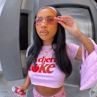 Pink Cherry Soda Print Crop T-shirt  - Thumbnail 1