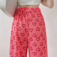 Pink Heart Print Trousers  - Thumbnail 3