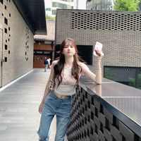 Cat Print Cropped Short Sleeve T-shirt  - Thumbnail 4