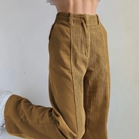 Green Corduroy High Waist Pants  - Thumbnail 6
