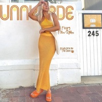 Orange Knit Beach Knit Pencil Skirt  - Thumbnail 6