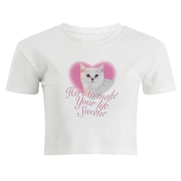 Cat Print Baby Tee  - Thumbnail 5