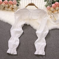 Puff Cropped Long Sleeve Cardigan  - Thumbnail 5