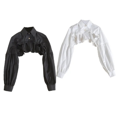 Puff ruffle collar long sleeve blouse  - Thumbnail 3