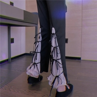 Bell Bottom Bow High Waist Flare Pants - Thumbnail 3