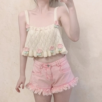 Sweet Floral Knit Vest Tank Top - Thumbnail 6