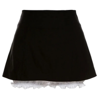 Black Ruffle High Waist Bloomers Mini Skirt - Thumbnail 3