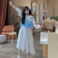 Blue Floral Knit Vest Tank Top - Thumbnail 2