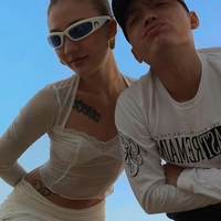 White Lace Trim Mesh Square Neck Long Sleeve Shirt - Thumbnail 5