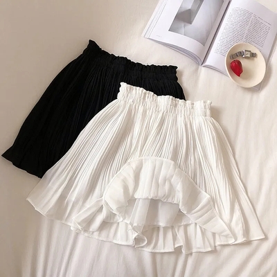 Chiffon Pleated Mini Skirt