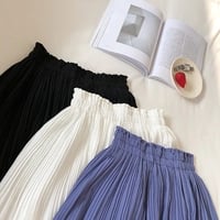 Chiffon Pleated Mini Skirt - Thumbnail 3