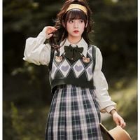 Bear Argyle Knit Sweater Vest - Thumbnail 6