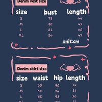 Sweet and Spicy Spice Girls Halter Neck Denim Vest Skirt Set - Thumbnail 2