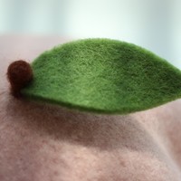 Cute Pink Peach Wool Beret Hat - Thumbnail 6