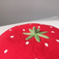 Cute Strawberry Fruit Wool Beret Hat - Thumbnail 5