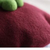 Cute Handmade Purple Mangosteen Fruit Wool Beret Hat - Thumbnail 7