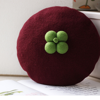Cute Handmade Purple Mangosteen Fruit Wool Beret Hat - Thumbnail 2