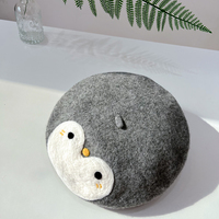 Cute Handmade Penguin Animal Wool Beret Hat - Thumbnail 3