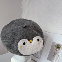 Cute Handmade Penguin Animal Wool Beret Hat - Thumbnail 4