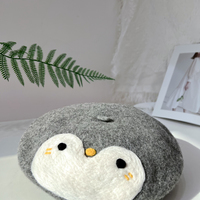 Cute Handmade Penguin Animal Wool Beret Hat - Thumbnail 5