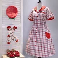 Spicy Donuts Japanese Cute Red Strawberry Fruit Beret Hat - Thumbnail 2