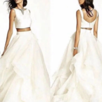 Two Piece Wedding Dresses Bridal Gown Outdoor  - Thumbnail 2