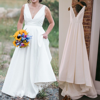 V Neck Wedding Dresses Bridal Gown V Back