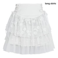 Ballerina Lace Puff Sleeve Short Sleeve T-Shirt and Skirt - Thumbnail 6