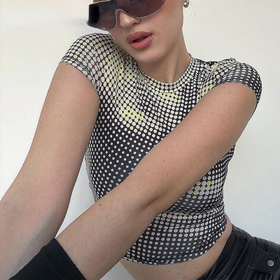 Free Shipping-Y2K DOT TOP