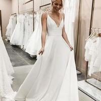 High quality a line satin wedding dress - Thumbnail 1